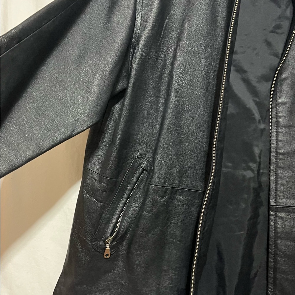 Vintage Newport News Genuine Leather Jacket Black With Zipper Closure Size XL - Picture 5 of 10